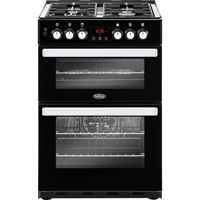 Belling Cookcentre 60DF 60cm Freestanding Dual Fuel Cooker - Black - A/A Rated